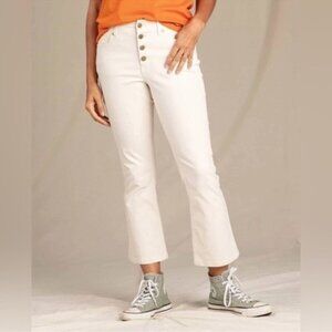 Toad&Co Earthworks Kick Flare Pant Women's Size 10 ivory cream organic cotton